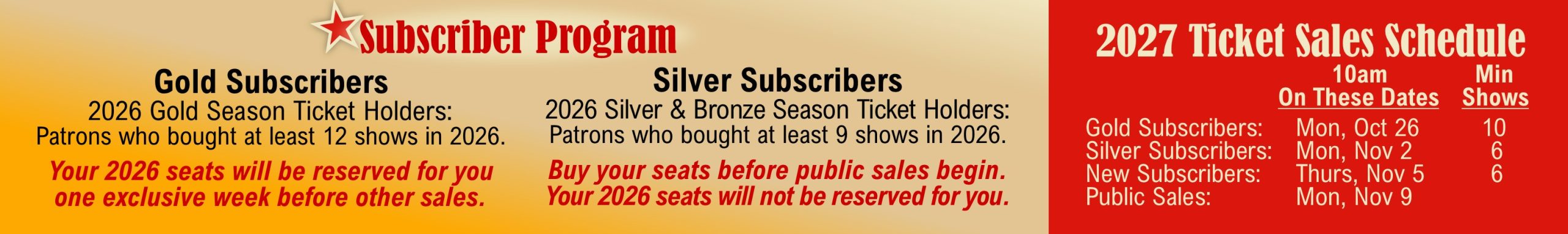 2027 Subscriber Program Information